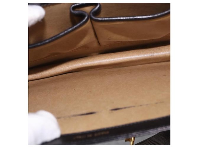 Céline Borsa a tracolla CELINE Horse Carriage in pelle nera e oro Auth 184168 Nero D'oro - vista 21