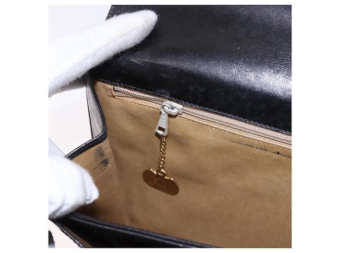 Céline Borsa a tracolla CELINE Horse Carriage in pelle nera e oro Auth 184168 Nero D'oro - vista 24