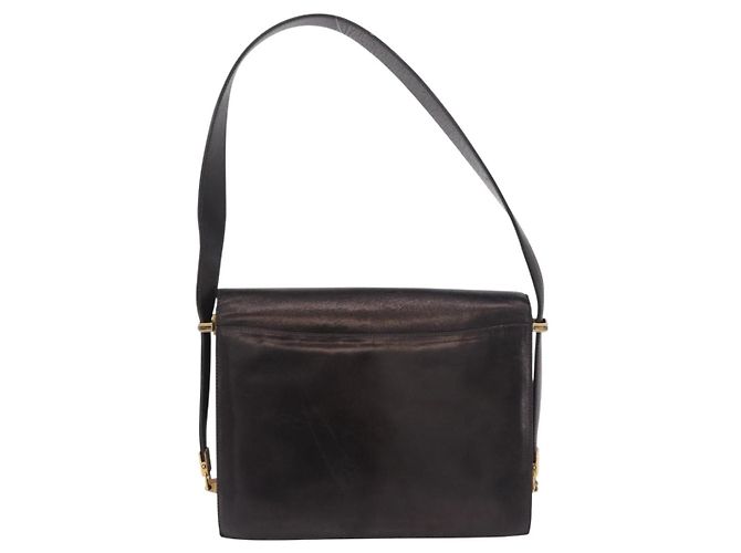 Céline Borsa a tracolla CELINE Horse Carriage in pelle nera e oro Auth 184168 Nero D'oro - vista 3