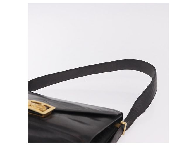 Céline Borsa a tracolla CELINE Horse Carriage in pelle nera e oro Auth 184168 Nero D'oro - vista 8