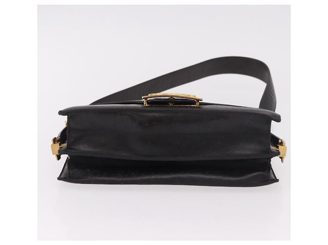 Céline Borsa a tracolla CELINE Horse Carriage in pelle nera e oro Auth 184168 Nero D'oro - vista 9