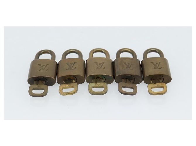 LOUIS VUITTON Set di 10 lucchetti Padlock metallo Gold LV Auth 173150 D'oro - vista 4
