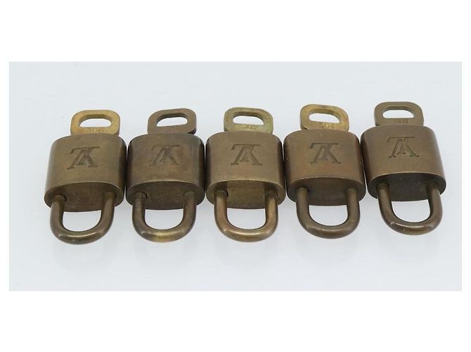 LOUIS VUITTON Set di 10 lucchetti Padlock metallo Gold LV Auth 173150 D'oro - vista 5