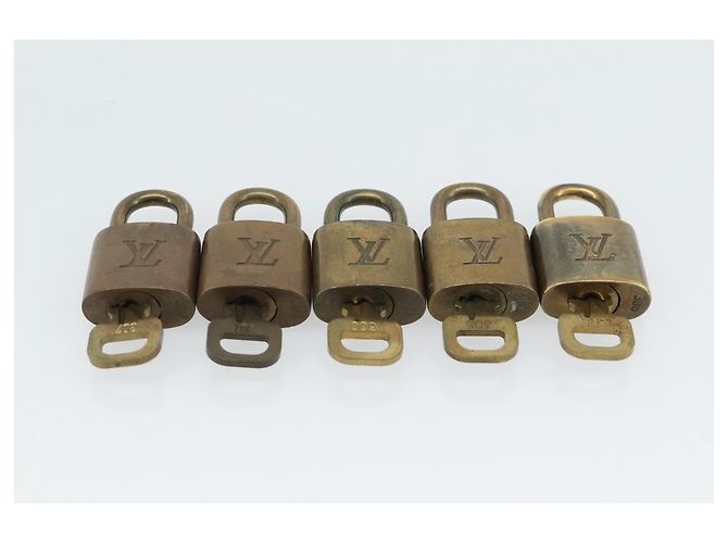 LOUIS VUITTON Set di 10 lucchetti Padlock metallo Gold LV Auth 173150 D'oro - vista 6
