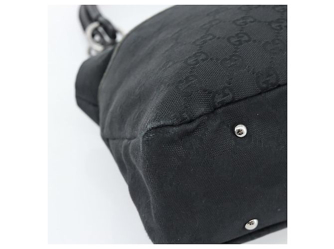 Borsa a mano GUCCI GG Canvas Nera Argento Autentica 183035 Nero - vista 11