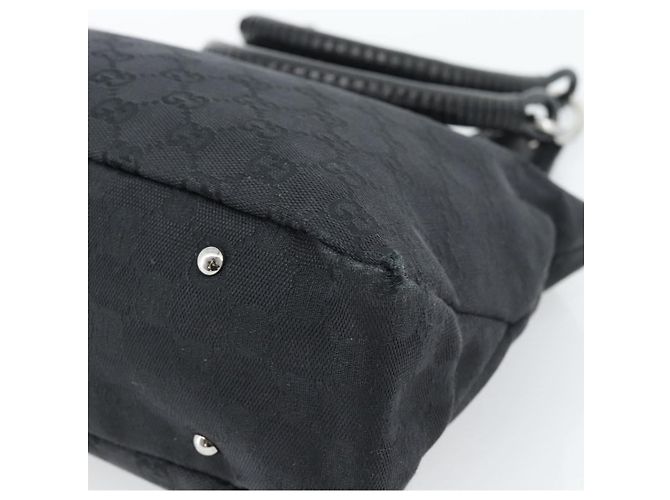 Borsa a mano GUCCI GG Canvas Nera Argento Autentica 183035 Nero - vista 12