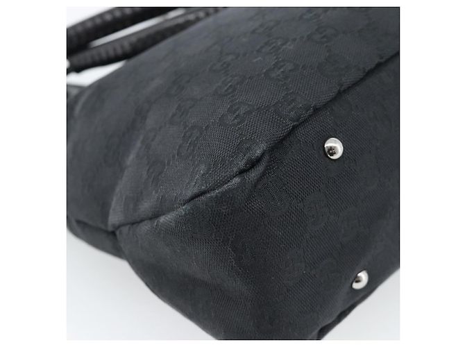 Borsa a mano GUCCI GG Canvas Nera Argento Autentica 183035 Nero - vista 13