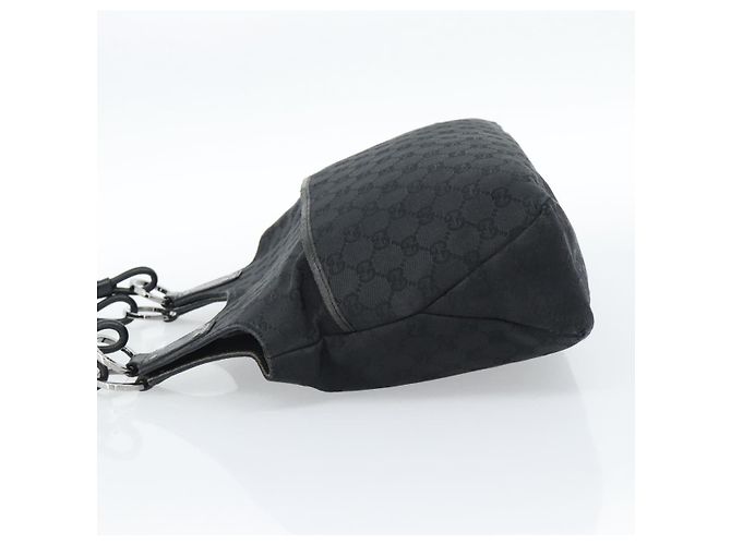 Borsa a mano GUCCI GG Canvas Nera Argento Autentica 183035 Nero - vista 4
