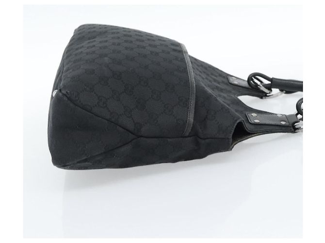 Borsa a mano GUCCI GG Canvas Nera Argento Autentica 183035 Nero - vista 5