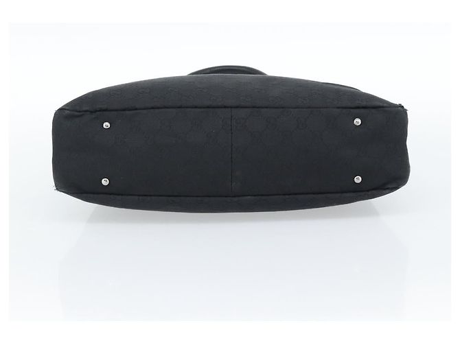 Borsa a mano GUCCI GG Canvas Nera Argento Autentica 183035 Nero - vista 9