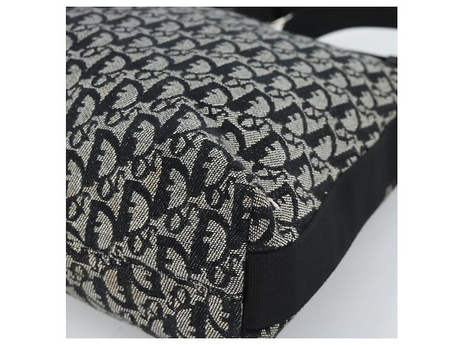 Borsa a tracolla Christian Dior Trotter Canvas Nera Argento Autentica 183317A Nero - vista 10