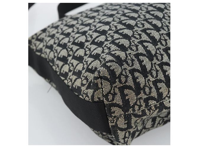Borsa a tracolla Christian Dior Trotter Canvas Nera Argento Autentica 183317A Nero - vista 11