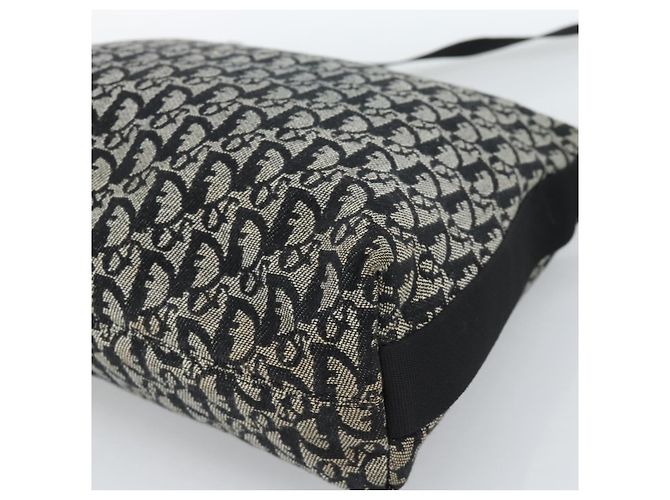 Borsa a tracolla Christian Dior Trotter Canvas Nera Argento Autentica 183317A Nero - vista 12