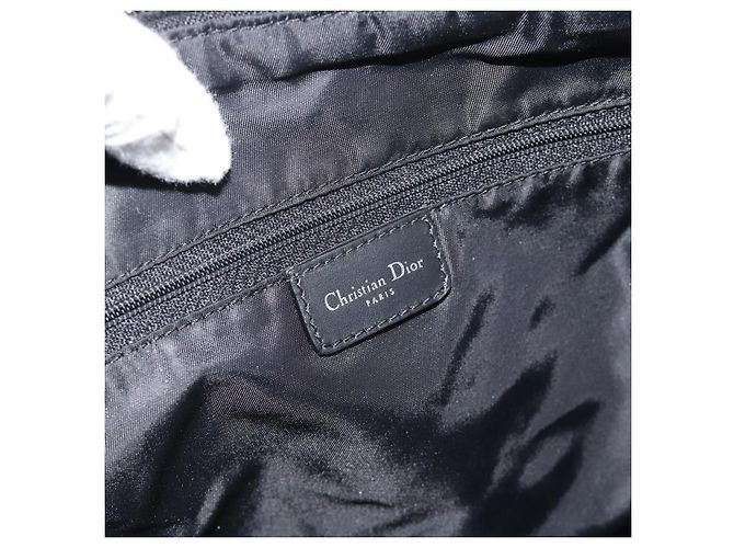 Borsa a tracolla Christian Dior Trotter Canvas Nera Argento Autentica 183317A Nero - vista 15