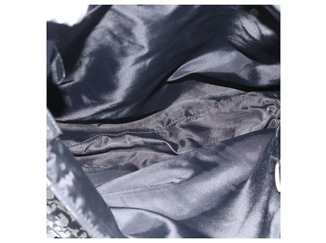 Borsa a tracolla Christian Dior Trotter Canvas Nera Argento Autentica 183317A Nero - vista 16
