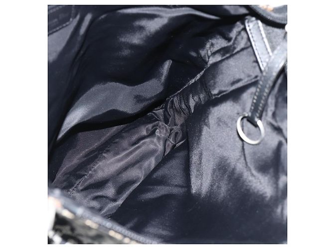 Borsa a tracolla Christian Dior Trotter Canvas Nera Argento Autentica 183317A Nero - vista 17
