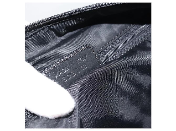 Borsa a tracolla Christian Dior Trotter Canvas Nera Argento Autentica 183317A Nero - vista 21