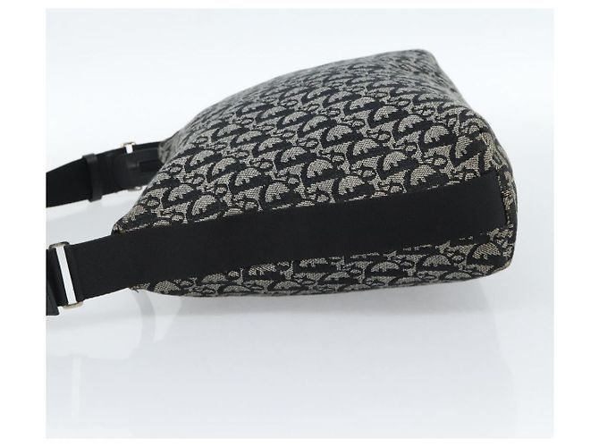 Borsa a tracolla Christian Dior Trotter Canvas Nera Argento Autentica 183317A Nero - vista 4