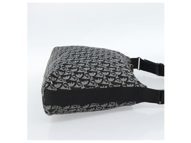 Borsa a tracolla Christian Dior Trotter Canvas Nera Argento Autentica 183317A Nero - vista 5