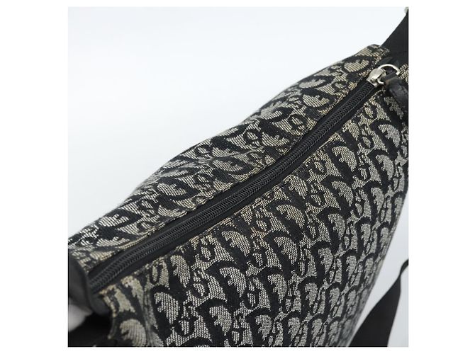 Borsa a tracolla Christian Dior Trotter Canvas Nera Argento Autentica 183317A Nero - vista 6