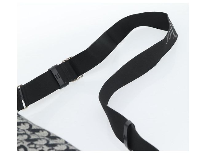 Borsa a tracolla Christian Dior Trotter Canvas Nera Argento Autentica 183317A Nero - vista 8