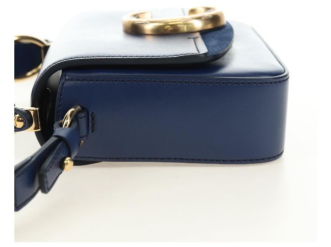 Chloé Chloe Chloe C Handtasche aus Leder 2way Blau Gold Auth 181830M Golden - Ansicht 4