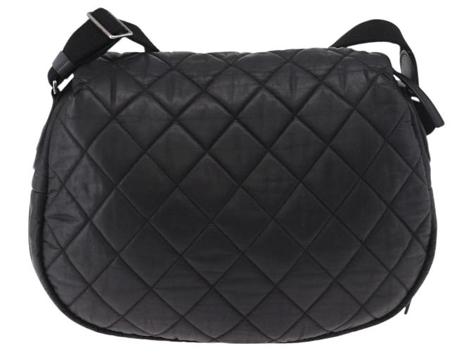 CHANEL Matelasse Shoulder Bag Beschichtetes Canvas Schwarz Silber CC Auth bs35469 - Ansicht 3