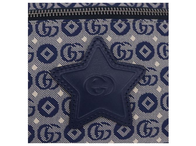 GUCCI Sherry Line Waist bag Canvas Navy Silver Red 502095 Auth 183093M Argento Rosso Blu navy - vista 14