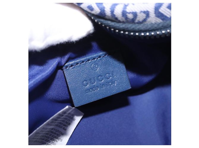 GUCCI Sherry Line Waist bag Canvas Navy Silver Red 502095 Auth 183093M Argento Rosso Blu navy - vista 17