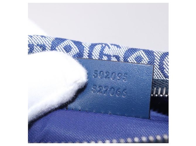 GUCCI Sherry Line Waist bag Canvas Navy Silver Red 502095 Auth 183093M Argento Rosso Blu navy - vista 21