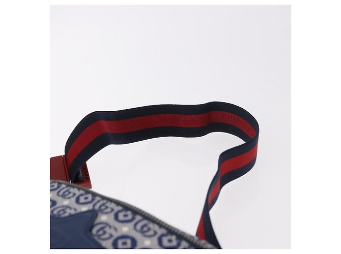 GUCCI Sherry Line Waist bag Canvas Navy Silver Red 502095 Auth 183093M Argento Rosso Blu navy - vista 8