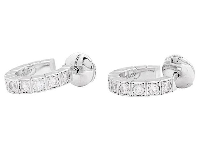 Orecchini Cartier, "Lanière", oro bianco e diamanti. Piccolo modello. - vista 3