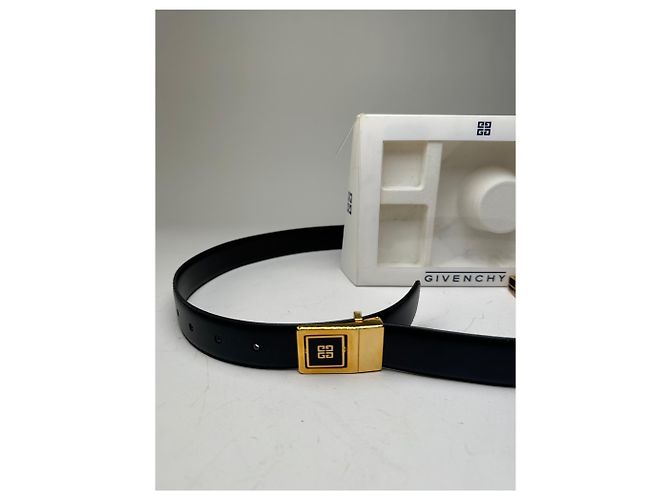 Vintage Givenchy Ledergürtel mit 4G Logo Schwarz Gold - Ansicht 15