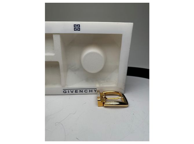 Vintage Givenchy Ledergürtel mit 4G Logo Schwarz Gold - Ansicht 5