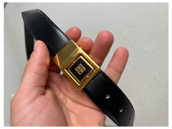 Vintage Givenchy Ledergürtel mit 4G Logo Schwarz Gold - Ansicht 6