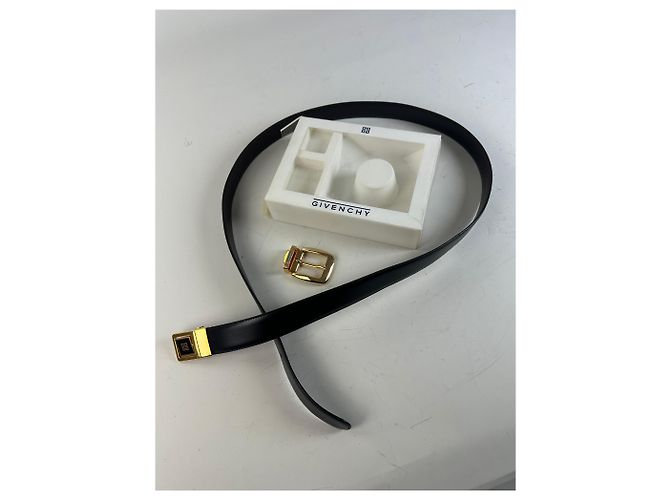 Vintage Givenchy Ledergürtel mit 4G Logo Schwarz Gold - Ansicht 8