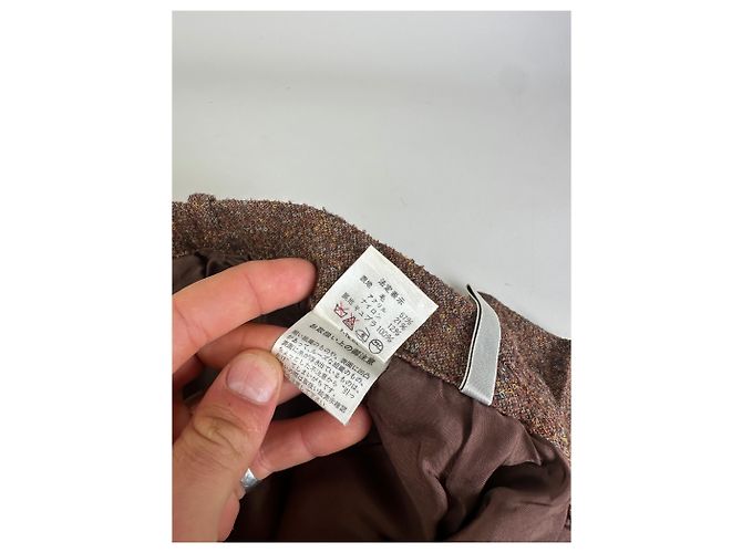 Vintage Chloé Wollhose Rostbraun Creme M - Ansicht 11