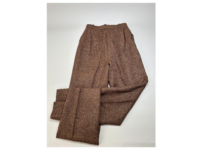 Vintage Chloé Wollhose Rostbraun Creme M - Ansicht 2