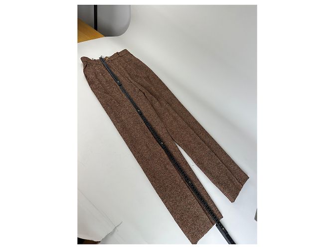 Vintage Chloé Wollhose Rostbraun Creme M - Ansicht 5