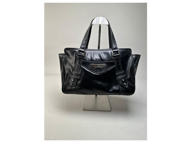Vintage Givenchy Ledertasche Schwarz Silber - Ansicht 10