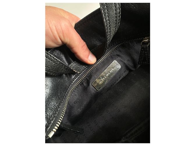 Vintage Givenchy Ledertasche Schwarz Silber - Ansicht 4