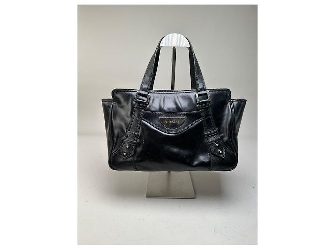 Vintage Givenchy Ledertasche Schwarz Silber - Ansicht 5