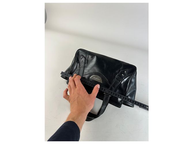 Vintage Givenchy Ledertasche Schwarz Silber - Ansicht 7