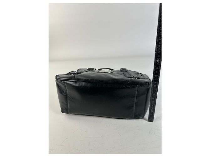 Vintage Givenchy Ledertasche Schwarz Silber - Ansicht 9