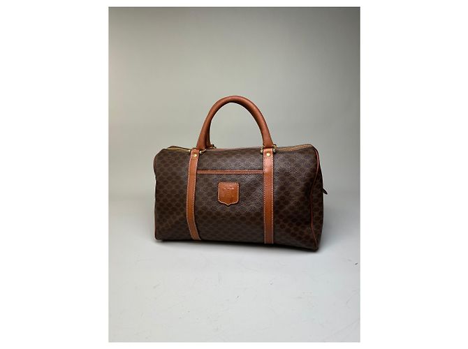 Céline Vintage Celine Macadam Canvas Bowling Bag Braun Tan - Ansicht 12