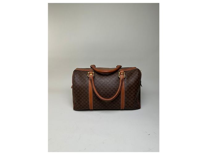 Céline Vintage Celine Macadam Canvas Bowling Bag Braun Tan - Ansicht 13