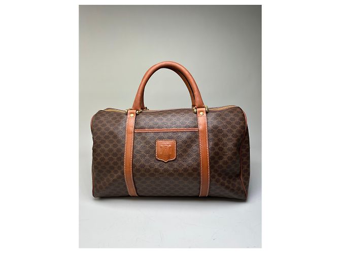 Céline Vintage Celine Macadam Canvas Bowling Bag Braun Tan - Ansicht 6