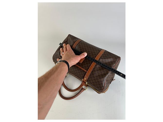 Céline Vintage Celine Macadam Canvas Bowling Bag Braun Tan - Ansicht 9