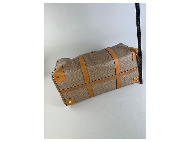 Céline Vintage Celine Canvas Duffle Bag Beige Braun Gold - Ansicht 11