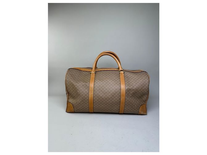 Céline Vintage Celine Canvas Duffle Bag Beige Braun Gold - Ansicht 2